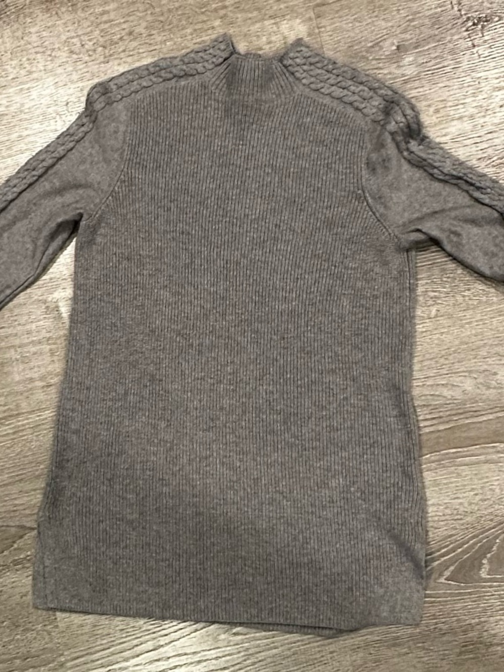 Banana Republic Cable Shoulder Ribbed Mock Neck Sweater